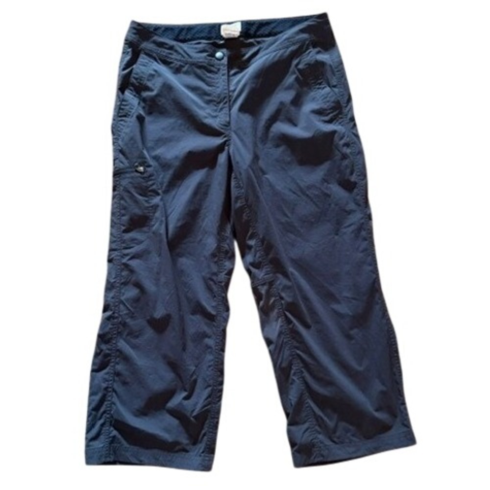 LL Bean Vista Camp Pants Capris‎ Womens 10 Reg Gray Hiking Outdoor Nylon Stretch